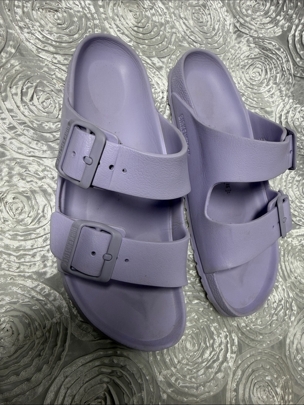 Birkenstock Two-Strap Slide Sandals in Light Lavender - Picture 3 of 16